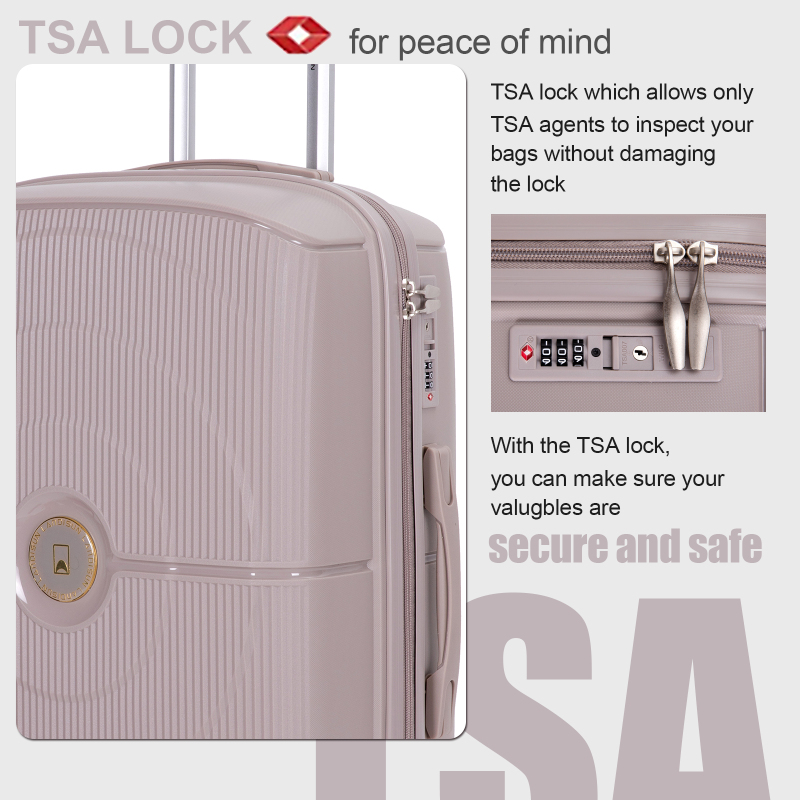 Landisun Luggage Sets 3 Piece, Hard Shell Suitcase Set with Double Spinner Wheels TSA Lock Carry On and Checked Travel Luggage, Greige(20/24/28)