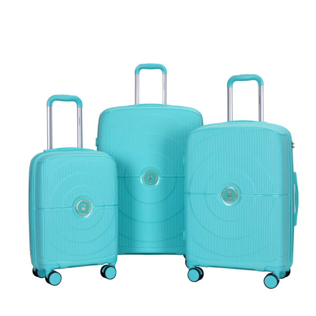Landisun Luggage Sets 3 Piece, Hard Shell Suitcase Set with Double Spinner Wheels TSA Lock Carry On and Checked Travel Luggage, Lake Blue(20/24/28)