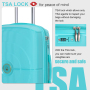 Landisun Luggage Sets 3 Piece, Hard Shell Suitcase Set with Double Spinner Wheels TSA Lock Carry On and Checked Travel Luggage, Lake Blue(20/24/28)