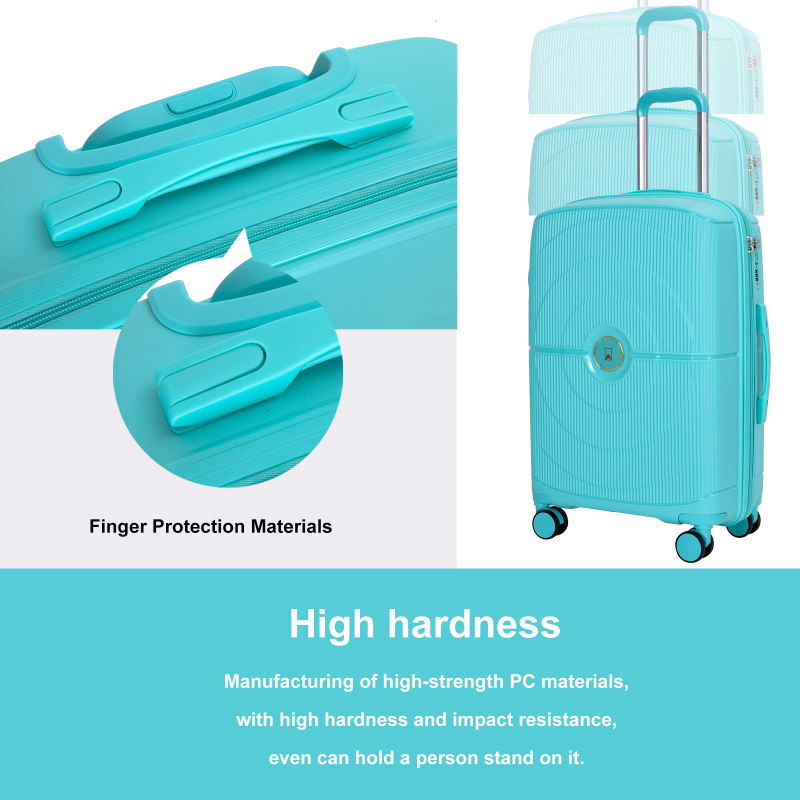 Landisun Luggage Sets 3 Piece, Hard Shell Suitcase Set with Double Spinner Wheels TSA Lock Carry On and Checked Travel Luggage, Lake Blue(20/24/28)