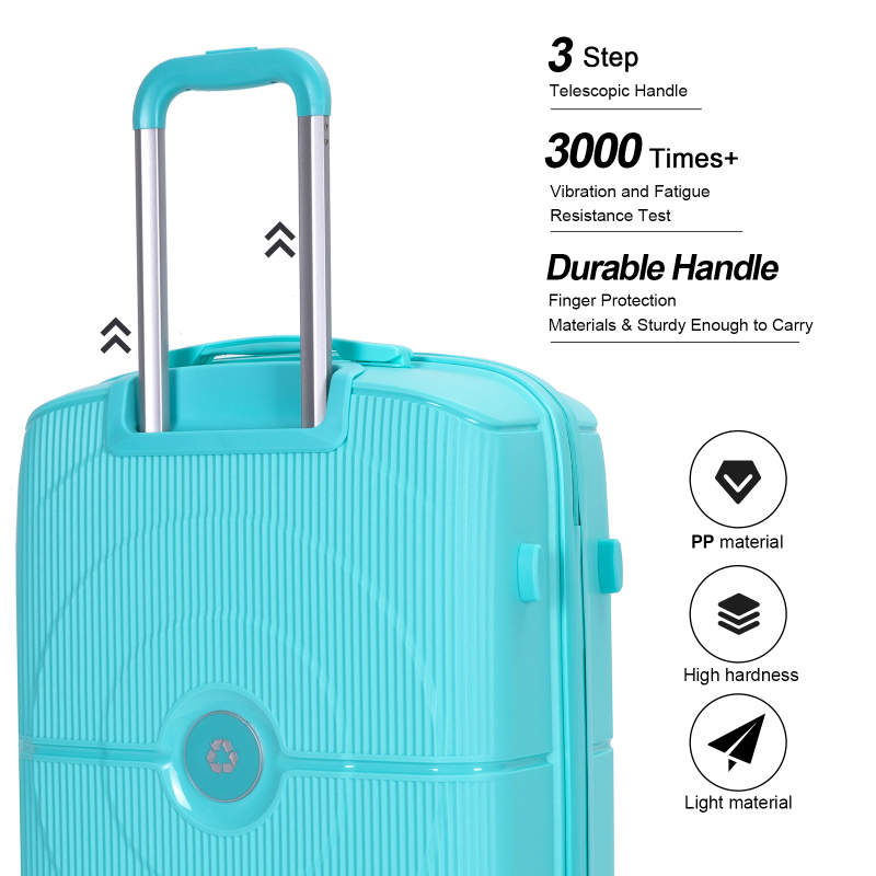 Landisun Luggage Sets 3 Piece, Hard Shell Suitcase Set with Double Spinner Wheels TSA Lock Carry On and Checked Travel Luggage, Lake Blue(20/24/28)
