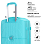 Landisun Luggage Sets 3 Piece, Hard Shell Suitcase Set with Double Spinner Wheels TSA Lock Carry On and Checked Travel Luggage, Lake Blue(20/24/28)