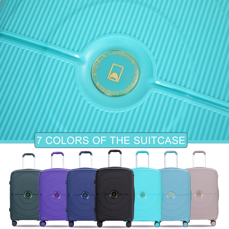 Landisun Luggage Sets 3 Piece, Hard Shell Suitcase Set with Double Spinner Wheels TSA Lock Carry On and Checked Travel Luggage, Lake Blue(20/24/28)