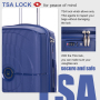 Landisun Luggage Sets 3 Piece, Hard Shell Suitcase Set with Double Spinner Wheels TSA Lock Carry On and Checked Travel Luggage, Navy(20/24/28)
