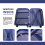 Landisun Luggage Sets 3 Piece, Hard Shell Suitcase Set with Double Spinner Wheels TSA Lock Carry On and Checked Travel Luggage, Navy(20/24/28)