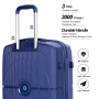 Landisun Luggage Sets 3 Piece, Hard Shell Suitcase Set with Double Spinner Wheels TSA Lock Carry On and Checked Travel Luggage, Navy(20/24/28)