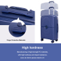 Landisun Luggage Sets 3 Piece, Hard Shell Suitcase Set with Double Spinner Wheels TSA Lock Carry On and Checked Travel Luggage, Navy(20/24/28)