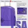 Landisun Luggage Sets 3 Piece, Hard Shell Suitcase Set with Double Spinner Wheels TSA Lock Carry On and Checked Travel Luggage, Purple(20/24/28)