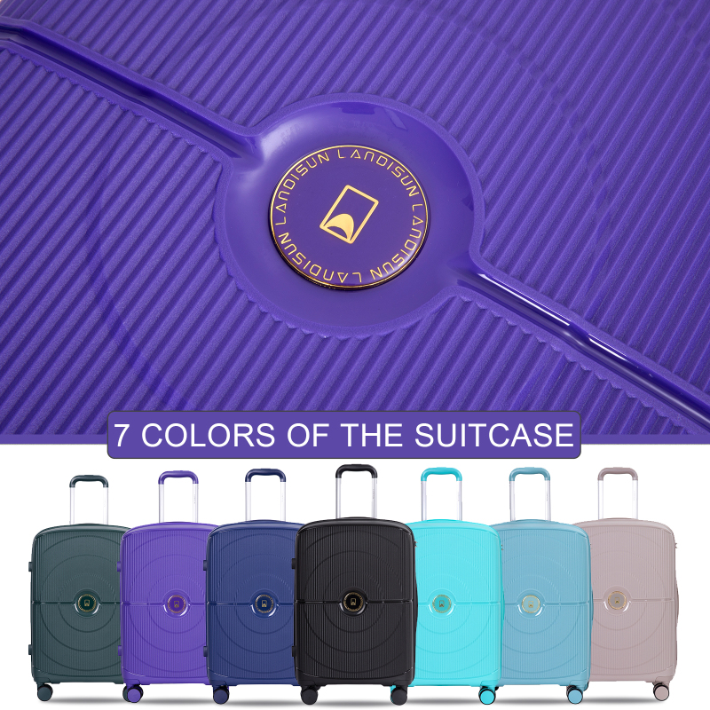 Landisun Luggage Sets 3 Piece, Hard Shell Suitcase Set with Double Spinner Wheels TSA Lock Carry On and Checked Travel Luggage, Purple(20/24/28)