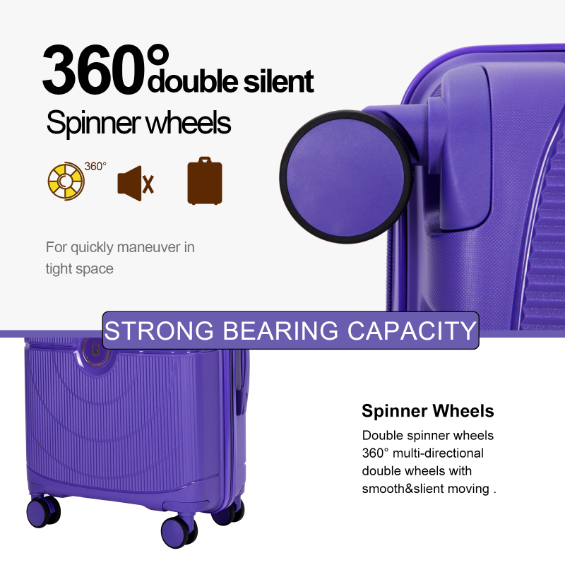 Landisun Luggage Sets 3 Piece, Hard Shell Suitcase Set with Double Spinner Wheels TSA Lock Carry On and Checked Travel Luggage, Purple(20/24/28)