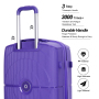 Landisun Luggage Sets 3 Piece, Hard Shell Suitcase Set with Double Spinner Wheels TSA Lock Carry On and Checked Travel Luggage, Purple(20/24/28)