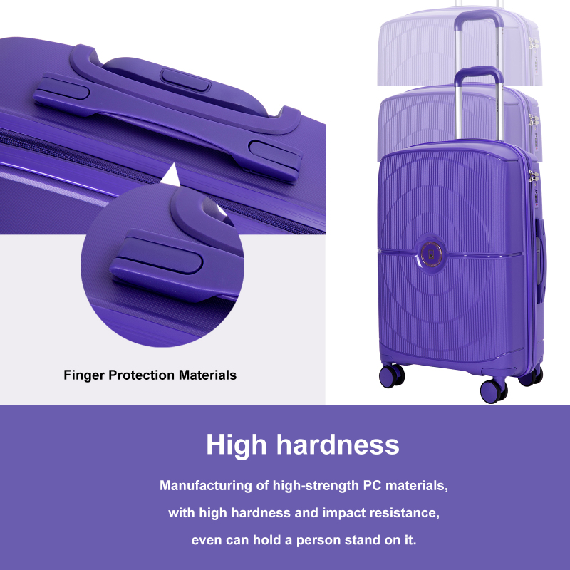 Landisun Luggage Sets 3 Piece, Hard Shell Suitcase Set with Double Spinner Wheels TSA Lock Carry On and Checked Travel Luggage, Purple(20/24/28)