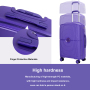 Landisun Luggage Sets 3 Piece, Hard Shell Suitcase Set with Double Spinner Wheels TSA Lock Carry On and Checked Travel Luggage, Purple(20/24/28)