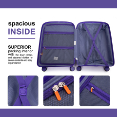 Juego de maletas Landisun de 3 piezas, maleta rígida con ruedas giratorias dobles, cerradura TSA, equipaje de mano y equipaje facturado, morado (20/24/28)