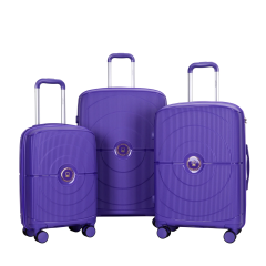 Juego de maletas Landisun de 3 piezas, maleta rígida con ruedas giratorias dobles, cerradura TSA, equipaje de mano y equipaje facturado, morado (20/24/28)