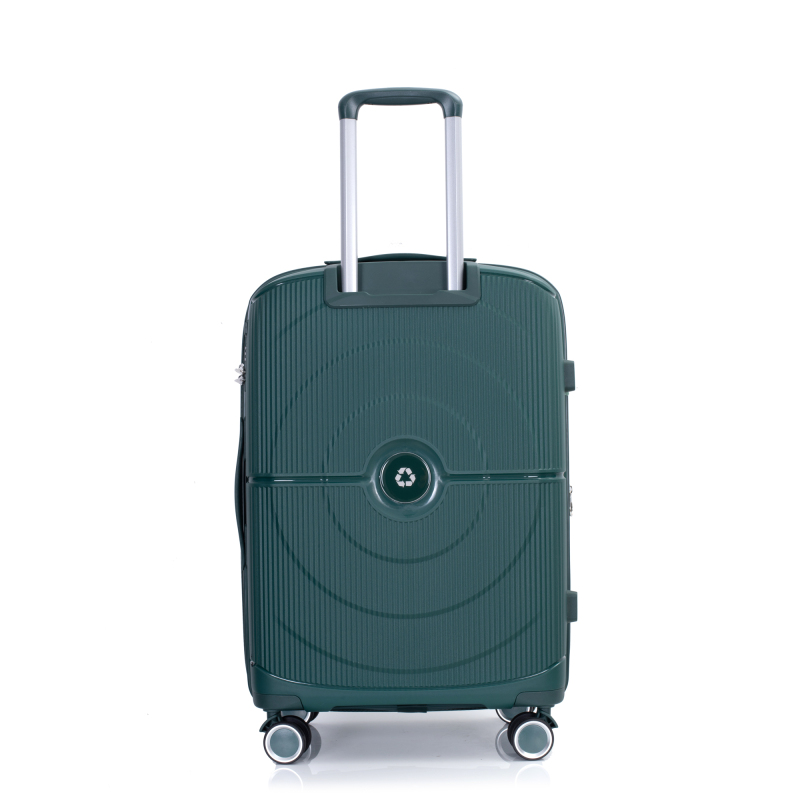 Maleta rígida expandible con ruedas giratorias dobles, juegos de equipaje de PP, maleta ligera y duradera con cerradura TSA, juego de 3 piezas (20/24/28), verde