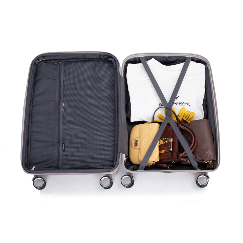 Expandable Hardshell Suitcase Double Spinner Wheels PP Luggage Sets Lightweight Durable Suitcase with TSA Lock,3-Piece Set (20/24/28) ,Griege