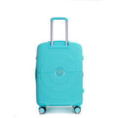 Expandable Hardshell Suitcase Double Spinner Wheels PP Luggage Sets Lightweight Durable Suitcase with TSA Lock,3-Piece Set (20/24/28) ,Lake Blue