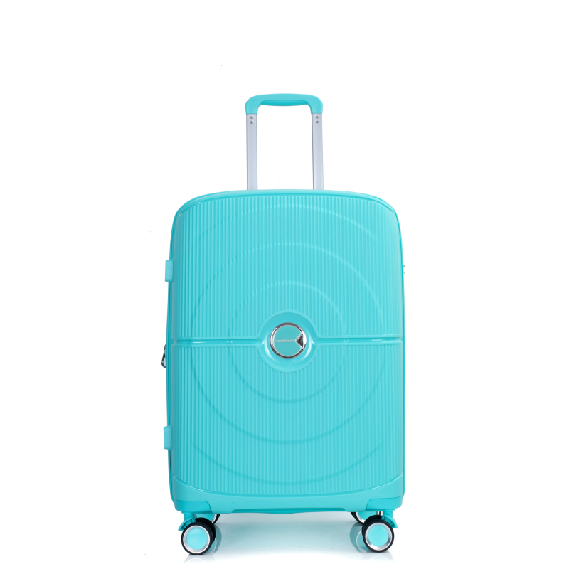 Expandable Hardshell Suitcase Double Spinner Wheels PP Luggage Sets Lightweight Durable Suitcase with TSA Lock,3-Piece Set (20/24/28) ,Lake Blue