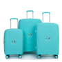 Expandable Hardshell Suitcase Double Spinner Wheels PP Luggage Sets Lightweight Durable Suitcase with TSA Lock,3-Piece Set (20/24/28) ,Lake Blue