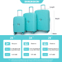 Expandable Hardshell Suitcase Double Spinner Wheels PP Luggage Sets Lightweight Durable Suitcase with TSA Lock,3-Piece Set (20/24/28) ,Lake Blue