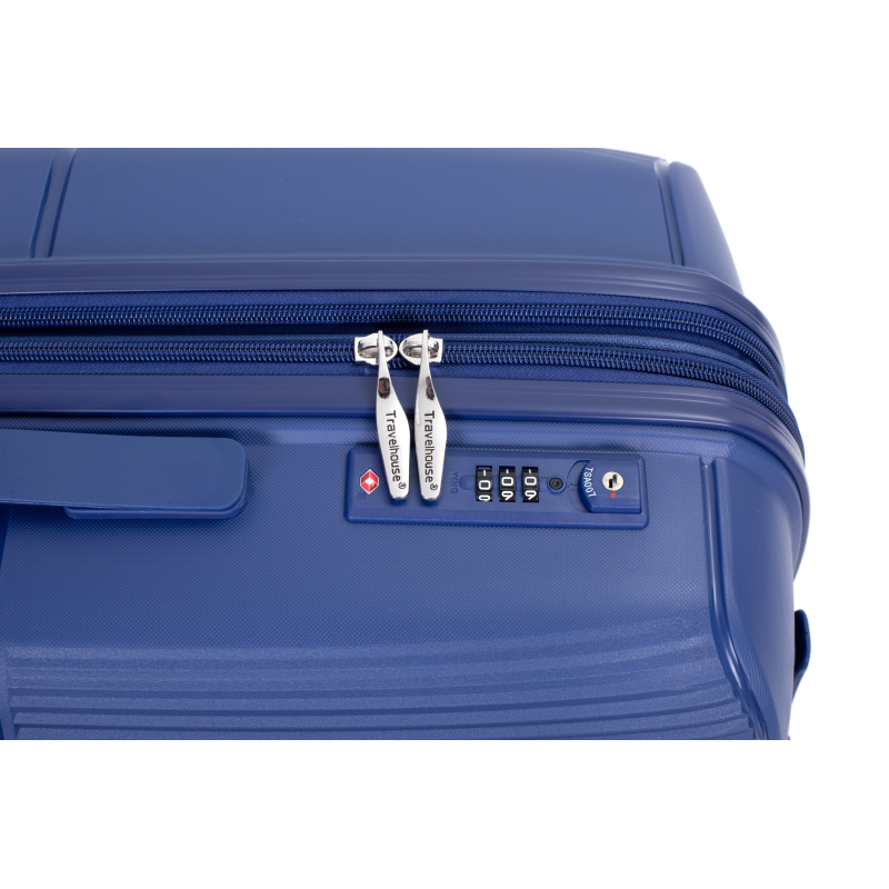 Maleta rígida expandible con ruedas giratorias dobles, juegos de equipaje de PP, maleta ligera y duradera con cerradura TSA, juego de 3 piezas (20/24/28), azul marino