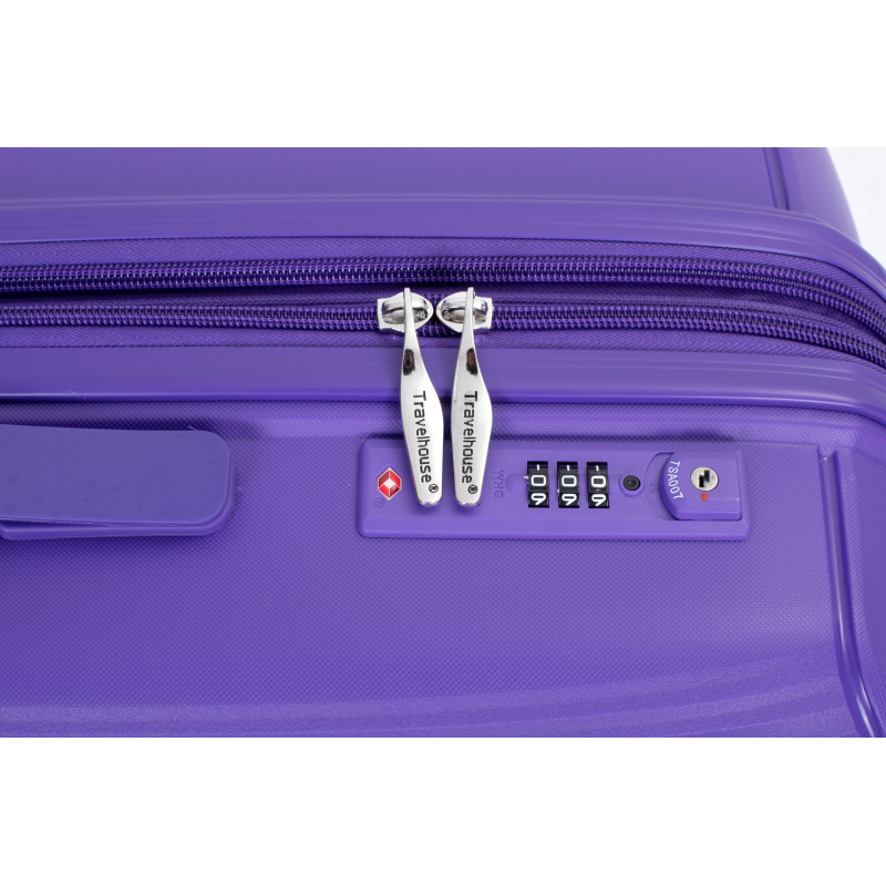 Expandable Hardshell Suitcase Double Spinner Wheels PP Luggage Sets Lightweight Durable Suitcase with TSA Lock,3-Piece Set (20/24/28) ,Purple