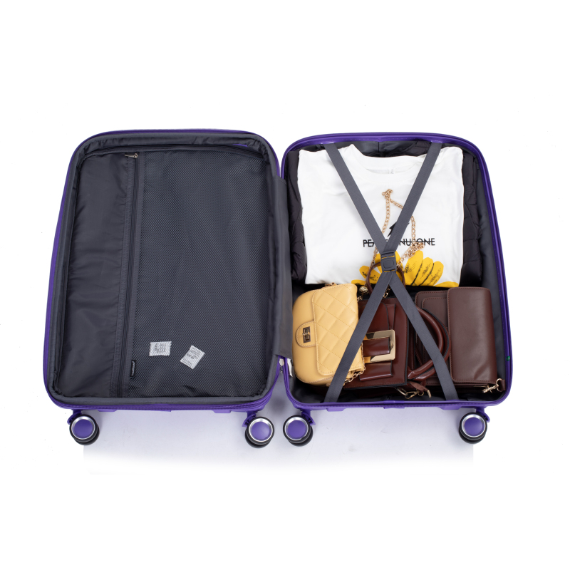 Expandable Hardshell Suitcase Double Spinner Wheels PP Luggage Sets Lightweight Durable Suitcase with TSA Lock,3-Piece Set (20/24/28) ,Purple