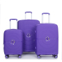 Expandable Hardshell Suitcase Double Spinner Wheels PP Luggage Sets Lightweight Durable Suitcase with TSA Lock,3-Piece Set (20/24/28) ,Purple