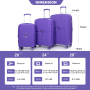Expandable Hardshell Suitcase Double Spinner Wheels PP Luggage Sets Lightweight Durable Suitcase with TSA Lock,3-Piece Set (20/24/28) ,Purple