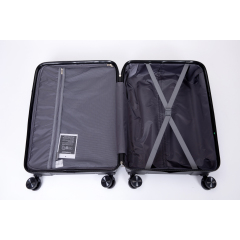 Hardshell Suitcase Spinner Wheels PP Luggage Sets Lightweight Durable Suitcase with TSA Lock,3-Piece Set (20/24/28) ,Black
