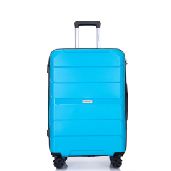 Hardshell Suitcase Spinner Wheels PP Luggage Sets Lightweight Durable Suitcase with TSA Lock,3-Piece Set (20/24/28) ,Light Blue