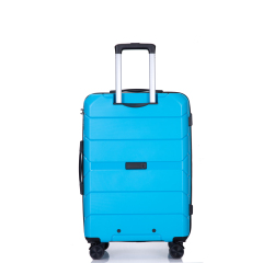 Hardshell Suitcase Spinner Wheels PP Luggage Sets Lightweight Durable Suitcase with TSA Lock,3-Piece Set (20/24/28) ,Light Blue