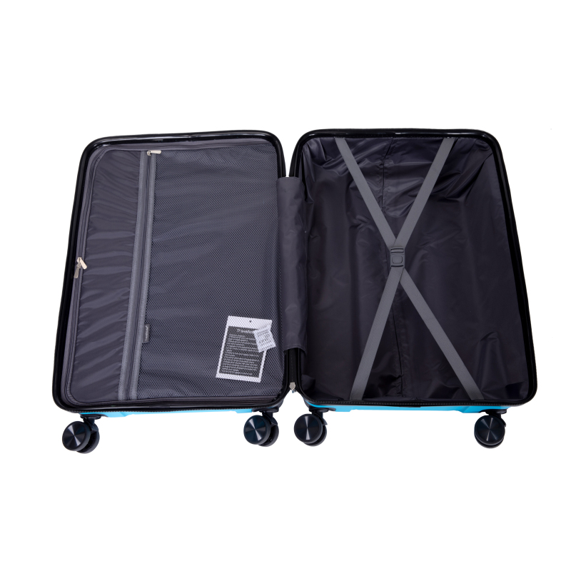 Hardshell Suitcase Spinner Wheels PP Luggage Sets Lightweight Durable Suitcase with TSA Lock,3-Piece Set (20/24/28) ,Light Blue