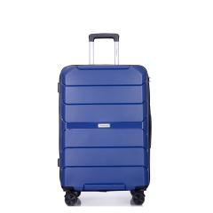 Hardshell Suitcase Spinner Wheels PP Luggage Sets Lightweight Durable Suitcase with TSA Lock,3-Piece Set (20/24/28) ,Navy
