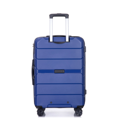 Hardshell Suitcase Spinner Wheels PP Luggage Sets Lightweight Durable Suitcase with TSA Lock,3-Piece Set (20/24/28) ,Navy