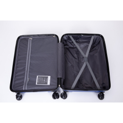 Hardshell Suitcase Spinner Wheels PP Luggage Sets Lightweight Durable Suitcase with TSA Lock,3-Piece Set (20/24/28) ,Navy