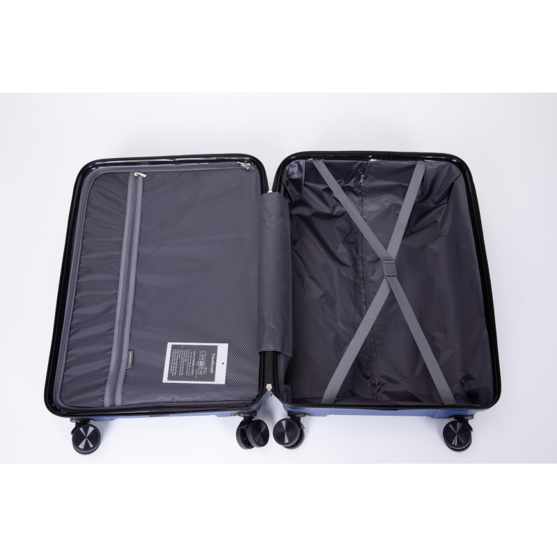 Hardshell Suitcase Spinner Wheels PP Luggage Sets Lightweight Durable Suitcase with TSA Lock,3-Piece Set (20/24/28) ,Navy