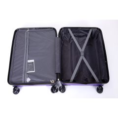 Hardshell Suitcase Spinner Wheels PP Luggage Sets Lightweight Durable Suitcase with TSA Lock,3-Piece Set (20/24/28) ,Purple