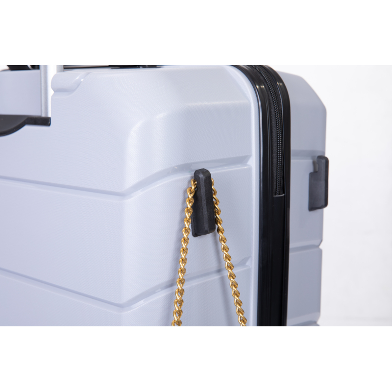 Hardshell Suitcase Spinner Wheels PP Luggage Sets Lightweight Durable Suitcase with TSA Lock,3-Piece Set (20/24/28) ,Silver