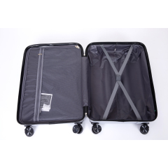 Hardshell Suitcase Spinner Wheels PP Luggage Sets Lightweight Durable Suitcase with TSA Lock,3-Piece Set (20/24/28) ,Silver