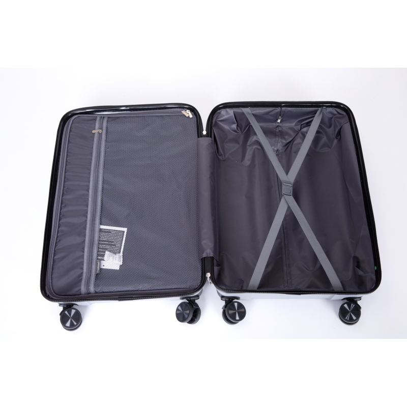 Hardshell Suitcase Spinner Wheels PP Luggage Sets Lightweight Durable Suitcase with TSA Lock,3-Piece Set (20/24/28) ,Silver