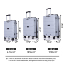 Hardshell Suitcase Spinner Wheels PP Luggage Sets Lightweight Durable Suitcase with TSA Lock,3-Piece Set (20/24/28) ,Silver