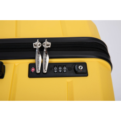 Hardshell Suitcase Spinner Wheels PP Luggage Sets Lightweight Durable Suitcase with TSA Lock,3-Piece Set (20/24/28) ,Yellow