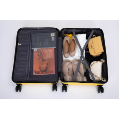 Hardshell Suitcase Spinner Wheels PP Luggage Sets Lightweight Durable Suitcase with TSA Lock,3-Piece Set (20/24/28) ,Yellow