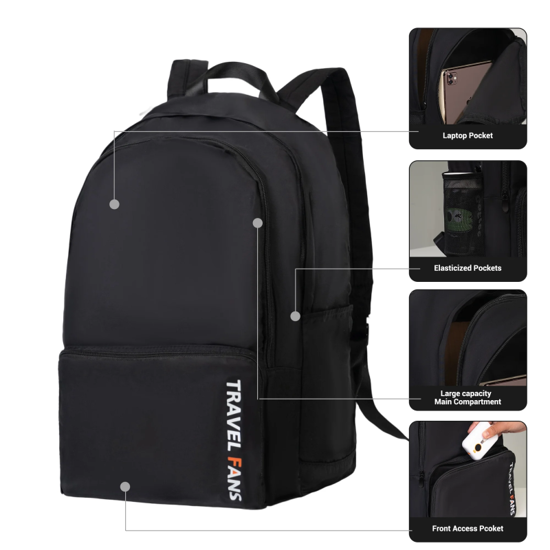 Travelhouse 여행용 백팩 노트북 비즈니스 18인치 비즈니스 도난 방지 슬림하고 튼튼한 대학 학교 컴퓨터 가방.검정색