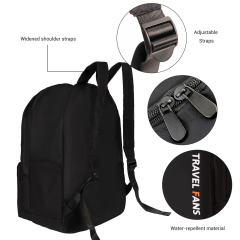 Mochila de viaje Travelhouse para portátil de 18 pulgadas, antirrobo, delgada, resistente, para colegio, universidad, color negro