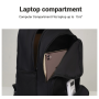 Travelhouse Travel Backpack Laptop Business 18 Inch Business Anti Theft Slim Sturdy College School Computer Bag.Black