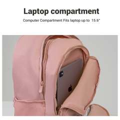 Mochila de viaje Travelhouse para portátil de 18 pulgadas, antirrobo, delgada, resistente, para colegio, universidad, color rosa