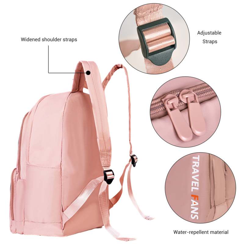 Travelhouse Travel Backpack Laptop Business 18 Inch Business Anti Theft Slim Sturdy College School Computer Bag.Pink